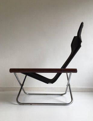 Mid Century Japanese Black Canvas Ny Folding Chair By Takeshi Nii For Jox Interni