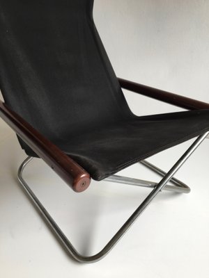 Mid Century Japanese Black Canvas Ny Folding Chair By Takeshi Nii For Jox Interni