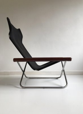 Mid Century Japanese Black Canvas Ny Folding Chair By Takeshi Nii For Jox Interni