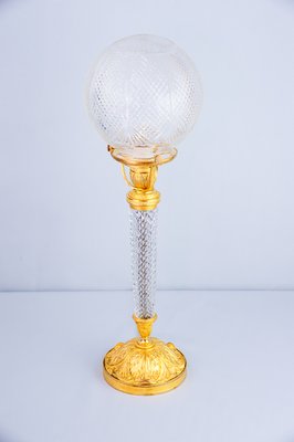 Antike vergoldete Tischlampe aus Glas, 1890er bei Pamono kaufen