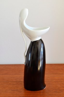 Vaso Vintage Bianco E Nero Di Hackefors Anni 50 In Vendita Su Pamono