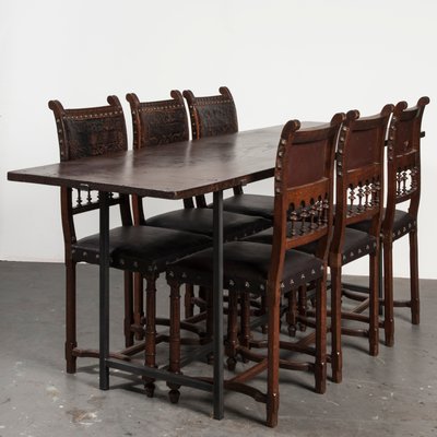 Modernist Spanish Fruitwood Dining Table 1930s