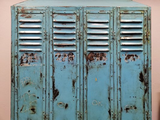 Vintage Blue Locker Cabinet 1930s For Sale At Pamono