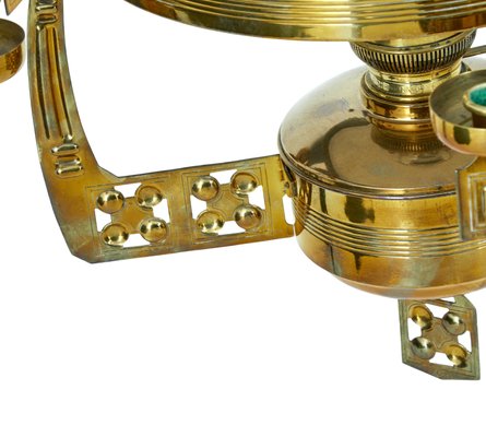 19th Century Arts Crafts Brass Oil Ceiling Lamp For At Pamono 19th Century Arts Crafts Brass Oil