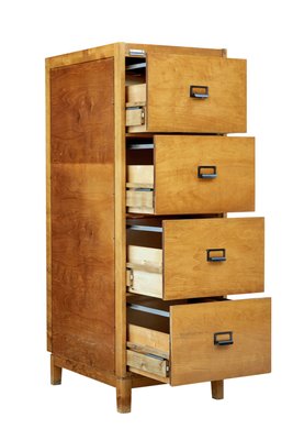 Mid Century Scandinavian Birch Filing Cabinet 1950s For Sale At