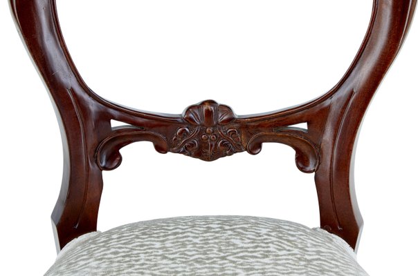 Antique Victorian Style Mahogany Balloon Back Dining Chairs Set