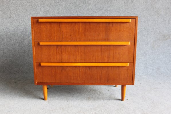 Scandinavian Modern Teak Dresser With 3 Drawers For Sale At Pamono