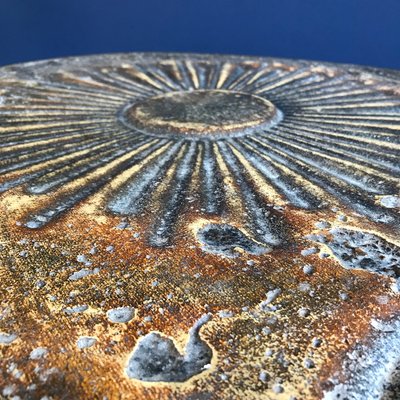 French Ceramic Sunburst Coffee Table By Francois Chaty For