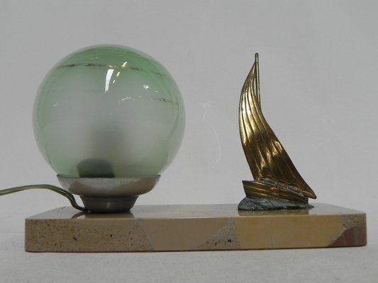 Art Deco Nautical Desk Lamp With Marble Base 1930s For Sale At Pamono