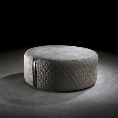 Round Leather Pouf For At Pamono, Leather Pouf Ottoman