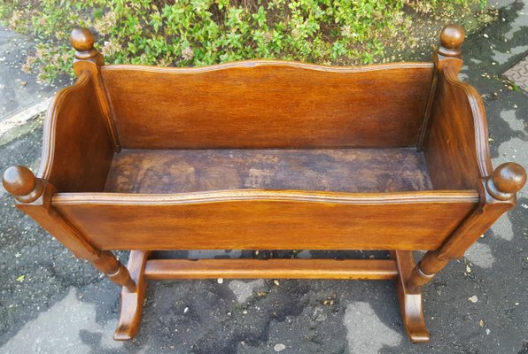 antique wood crib