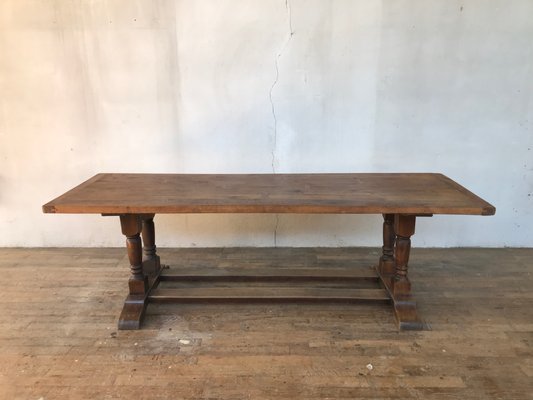 Large Antique Solid Oak Farmhouse Dining Table For Sale At Pamono