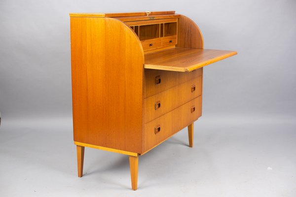 Swedish Teak Roll Top Secretaire By Egon Ostergaard 1960s For