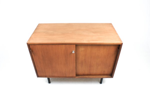 Small Teak Veneer Sideboard By Florence Knoll Bassett For Knoll