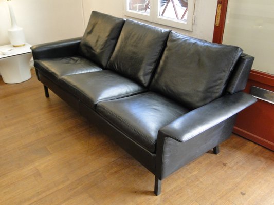 Vintage Leather Sofa By Arne Vodder For Fritz Hansen 1960s For
