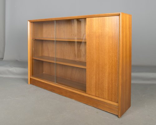 Mid Century Teak Glass Display Cabinet By Herbett E Gibbs