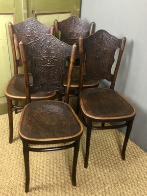 Antique Bentwood Dining Chairs from Jacob Josef Kohn Set of 4
