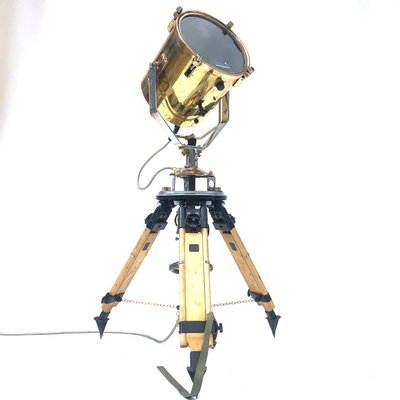 Vintage Industrial British Brass Search Light Tripod Floor Lamp From Francis For At Pamono Light Tripod Floor Lamp From Francis, Antique Floor Lamps Australia