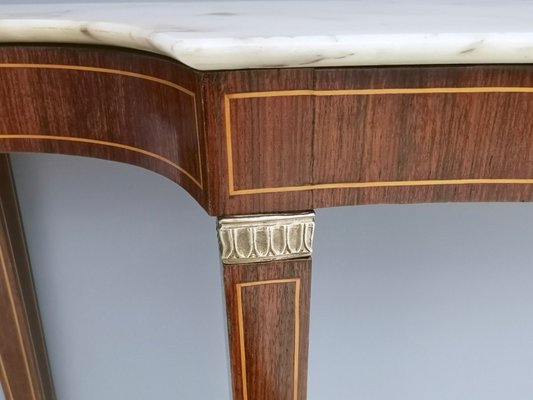 Vintage Konsolentisch aus Mahagoni & pinkem Marmor von Paolo Vintage Konsolentisch aus Mahagoni & pinkem Marmor von Paolo