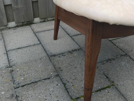 White Leather Armchair By Louis Van Teeffelen For Webe 1950s For