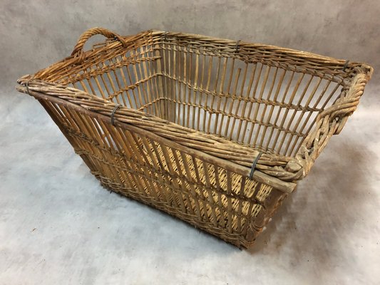 Grand Panier En Osier Vintage, 43x28x23 Cm, Idéal Déco Ou Rangement