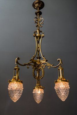 Antique Gilt Metal Glass Chandelier For At Pamono Antique Gilt Metal Glass Chandelier
