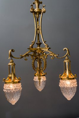Antique Gilt Metal Glass Chandelier For At Pamono Antique Gilt Metal Glass Chandelier