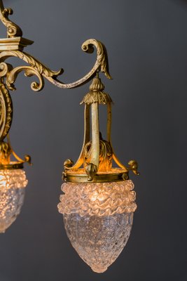 Antique Gilt Metal Glass Chandelier For At Pamono Antique Gilt Metal Glass Chandelier