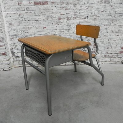 Industrial Children S School Desk With Chair 1960s For Sale At Pamono