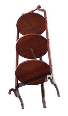 Antique Edwardian Mahogany Inlaid Folding Cake Stand for sale at Pamono