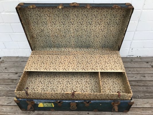 Antique American Steamer Trunk for sale at Pamono