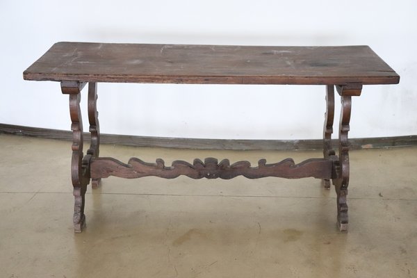 Antique Walnut Dining Table With Lyre Legs Antique Walnut Dining Table With Lyre Legs