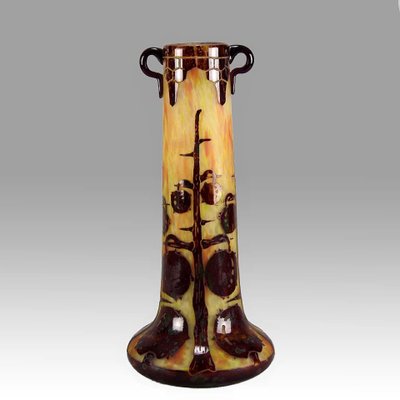 Vintage Brown Glass Vase By Le Verre Francais 1930s For Sale At