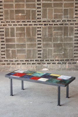 Multi Colored Ceramic And Steel Coffee Table 1950s For Sale At Pamono