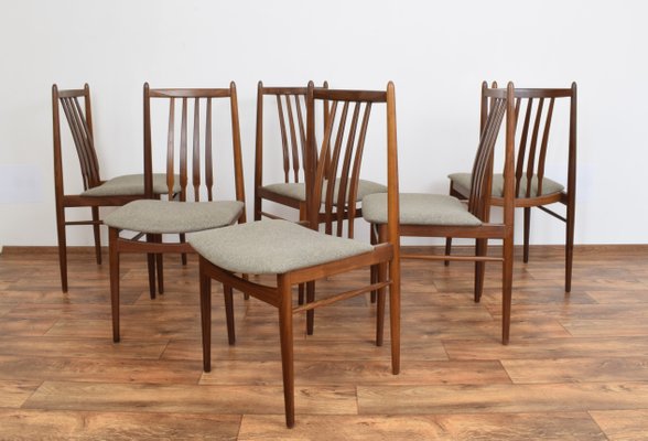 Mid Century Danish Teak Dining Chairs 1960s Set Of 6 For Sale At