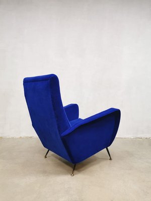 Vintage Italian Royal Blue Lounge Chair 1960s