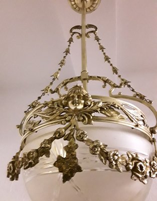 Antike deutsche Deckenlampe aus Messing Antike deutsche Deckenlampe aus Messing