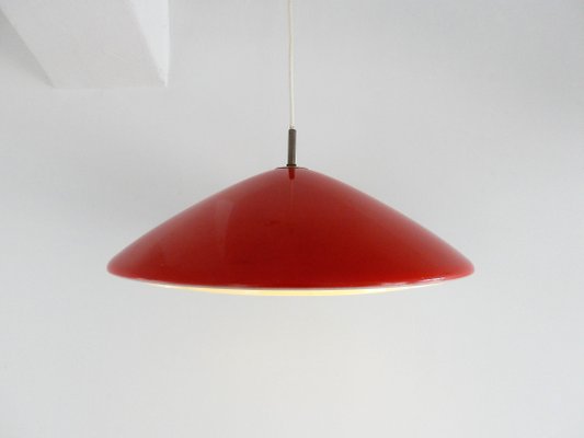 Danish Red Metal Pendant Lamp By Preben, Red Pendant Lamp Shade
