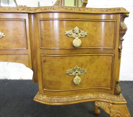 Large Queen Anne Style Burr Walnut Bedroom Set 1920s