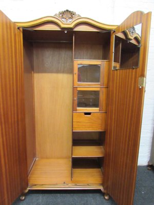 Queen Anne Style Burr Walnut Wardrobe 1920s For Sale At Pamono