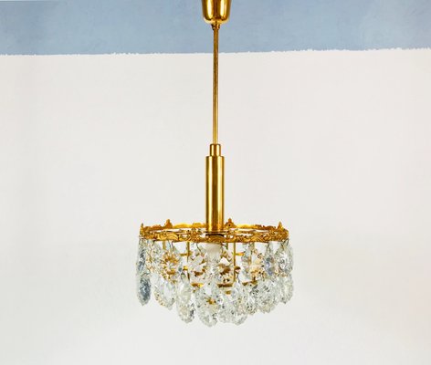 Vintage Gilded Brass and Crystal 