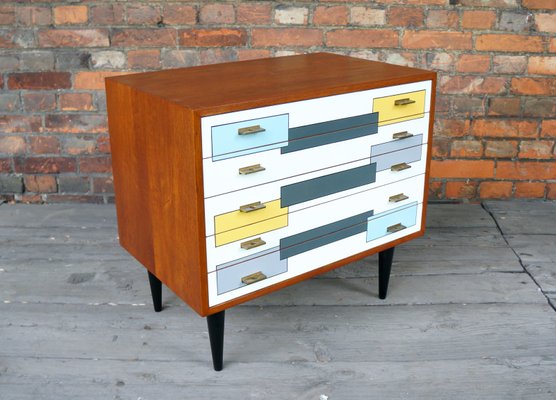 Vintage Painted Teak Chest Of Drawers 1960s For Sale At Pamono