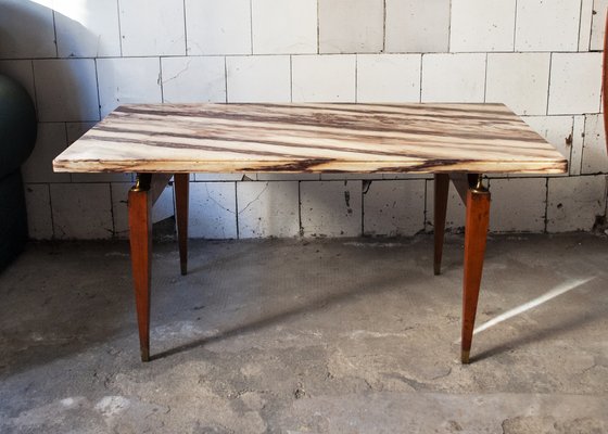 Vintage Italian Wood Marble Br Coffee Table 1950s Vintage Italian Wood Marble Br Coffee Table 1950s