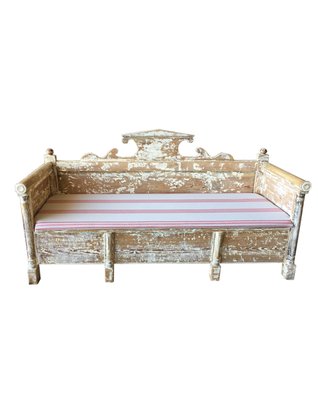 Antique Swedish Wooden Bench 1910s For Sale At Pamono