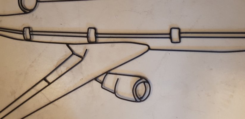 Escultura De Pared De Avion De Alambre Anos 60 En Venta En Pamono