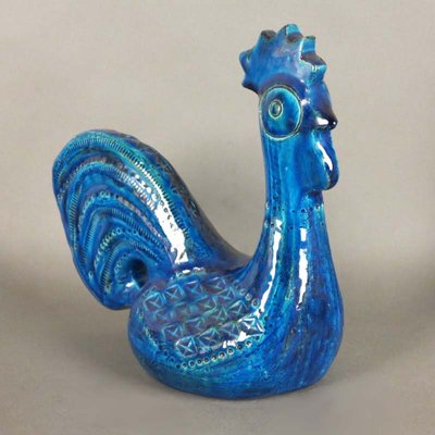 Ceramic Rooster Sculpture by Aldo Londi for Bitossi, 1950s for