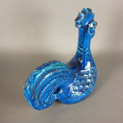 Ceramic Rooster Sculpture by Aldo Londi for Bitossi, 1950s for