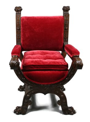 Antique Gothic Style Oak Throne Chair For Sale At Pamono