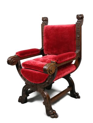 Antique Gothic Style Oak Throne Chair For Sale At Pamono