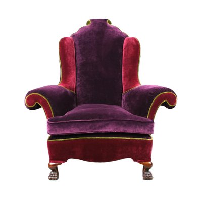 Large 19th Century Queen Anne Style Wingback Armchair For Sale At